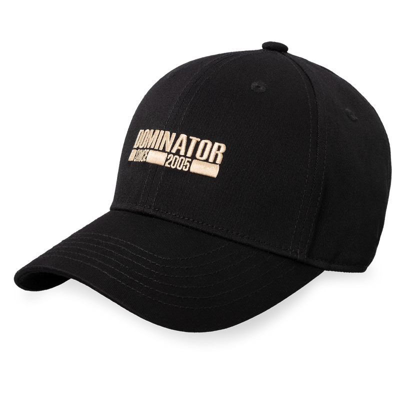 Black Dominator baseball cap with the text Dominator since 2005 on the front